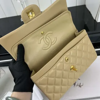 Chanel A01117 Flap Handbag Classic Bag Apricot Lambskin