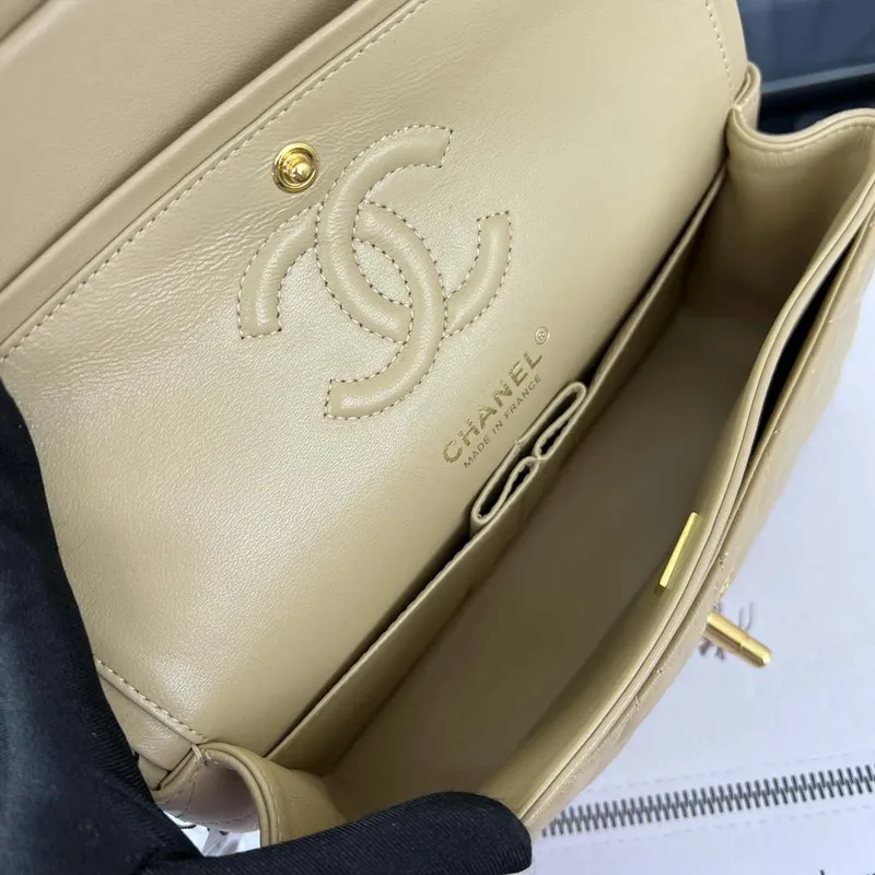 Chanel A01117 Flap Handbag Classic Bag Apricot Lambskin