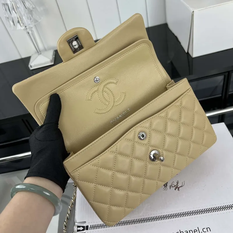 Chanel A01117 Flap Handbag Classic Bag Apricot Lambskin