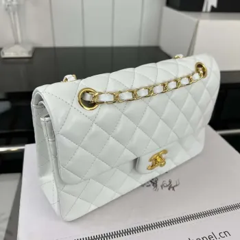 Chanel A01117 Flap Handbag Classic Bag White Lambskin