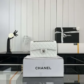 Chanel A01117 Flap Handbag Classic Bag White Lambskin