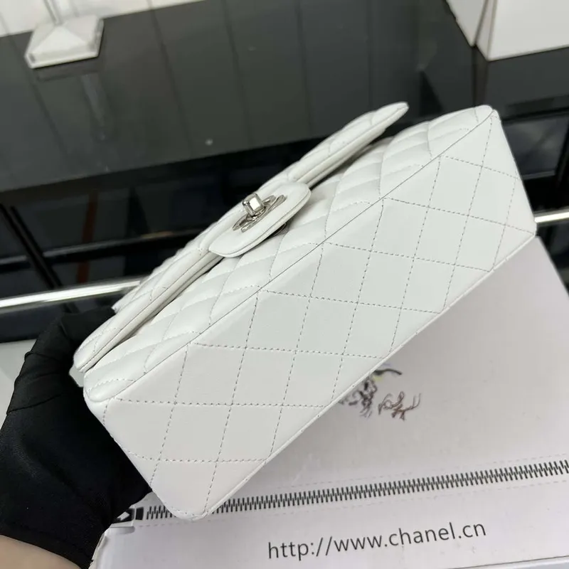 Chanel A01117 Flap Handbag Classic Bag White Lambskin