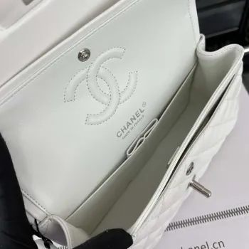 Chanel A01117 Flap Handbag Classic Bag White Lambskin