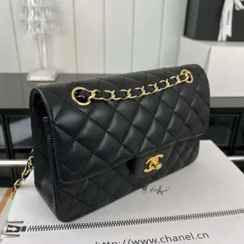 Chanel A01117 Flap Handbag Classic Bag Black Lambskin