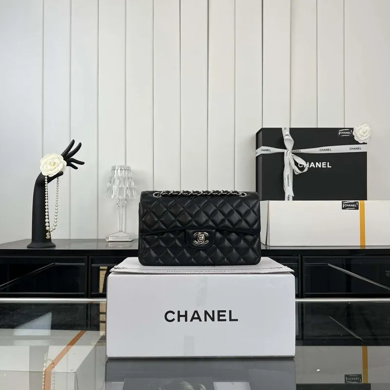 Chanel A01117 Flap Handbag Classic Bag Black Lambskin