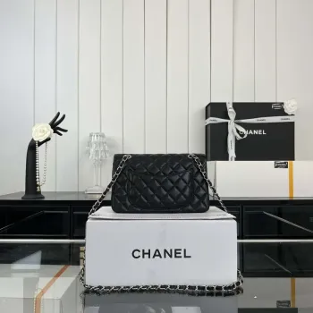 Chanel A01117 Flap Handbag Classic Bag Black Lambskin