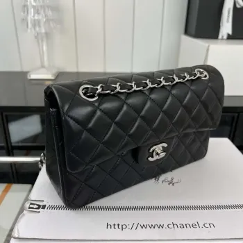 Chanel A01117 Flap Handbag Classic Bag Black Lambskin