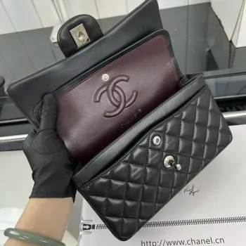 Chanel A01117 Flap Handbag Classic Bag Black Lambskin