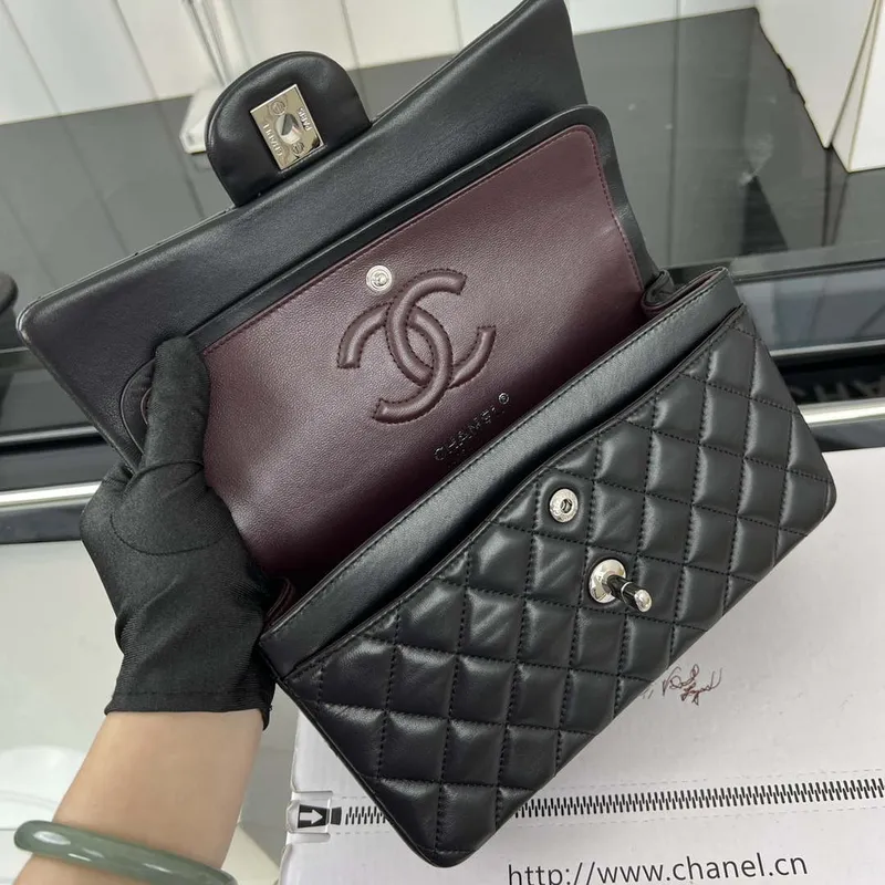 Chanel A01117 Flap Handbag Classic Bag Black Lambskin