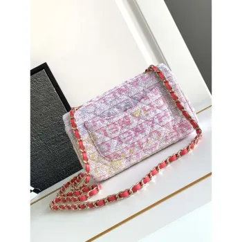 Chanel AS1116 24C Mini Flap Bag 20cm A69900 Tweed White & Red