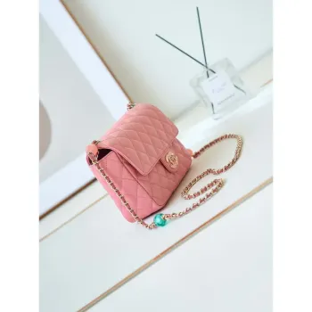 Chanel AS3783 Small Flap Bag 23P Lambskin Gold Tone Metal 18.5 cm Pink