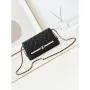 Chanel 23K AS4452 Flap Bag Lambskin With Pearl & Metal Chain Black