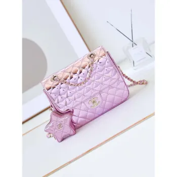 Chanel AS4649 BACKPACK & Star Coin Purse Metallic Calfskin & Gold Tone Metal Purple