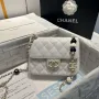 Chanel AS3782 MINI Flap Bag 23P Enamel Gold Tone Metal White 16cm