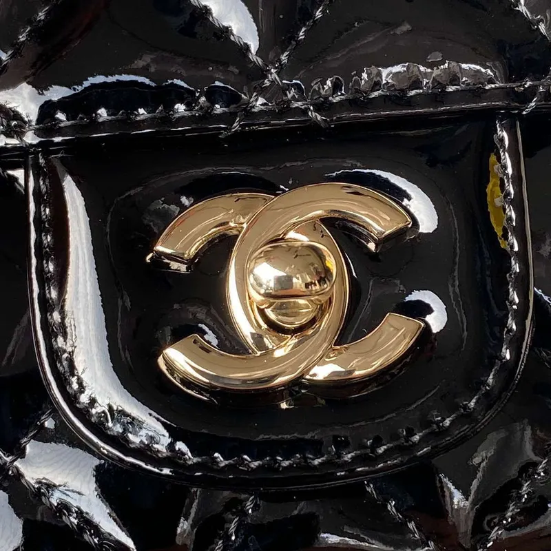 Chanel AS4647 Mini Flap Bag & STAR COIN PURSE Metallic Calfskin & Gold Tone Metal Black