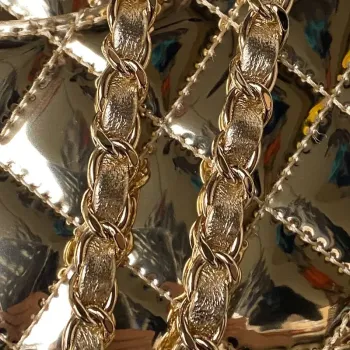 Chanel AS4648 Flap Bag & STAR COIN PURSE Mirror Calfskin Metallic Calfskin & Gold Tone Metal Gold