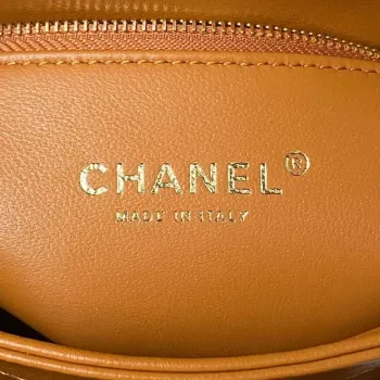 Chanel Trendy 24C Flap Bag With Top Handle Lambskin bag A92236 Orange Gold