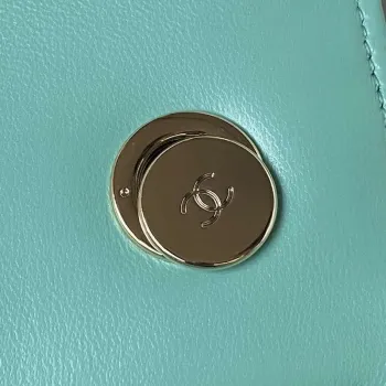 Chanel Trendy 24C Flap Bag With Top Handle Lambskin bag A92236 Blue Gold