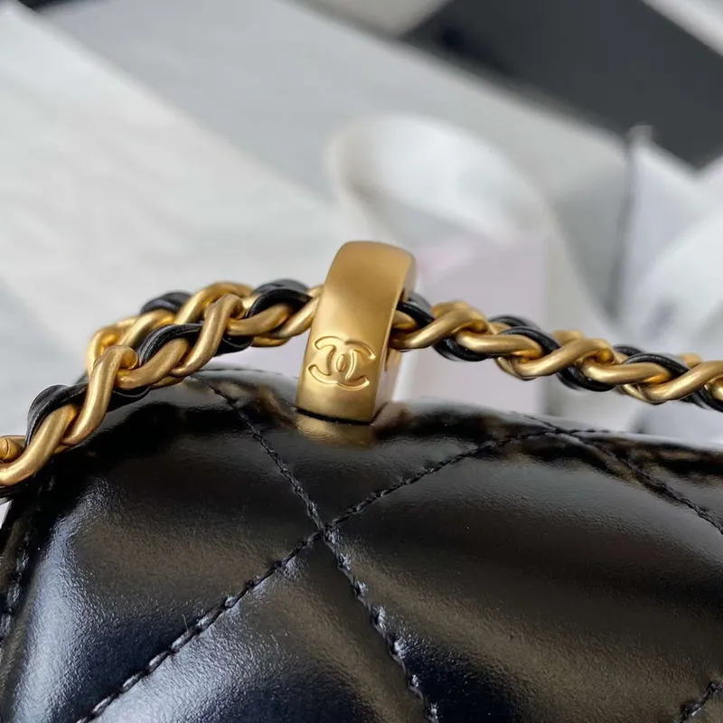 Chanel AS2649 Woc Wallet on Chain with Gold Charm Small Vintage Calfskin Bag Black