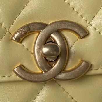 Chanel AS2649 Woc Wallet on Chain with Gold Charm Small Vintage Calfskin Bag Yellow