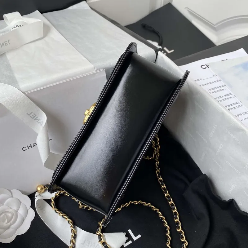 Chanel AS2615 Woc Wallet on Chain with Gold Charm Mini Vintage Calfskin Bag Black