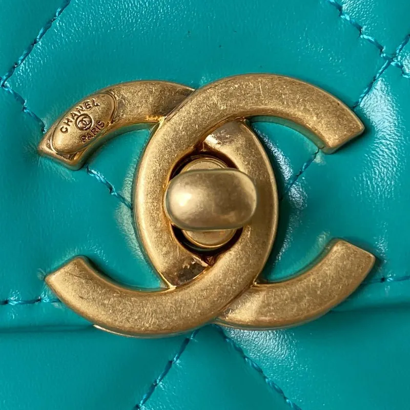 Chanel AS2615 Woc Wallet on Chain with Gold Charm Mini Vintage Calfskin Bag