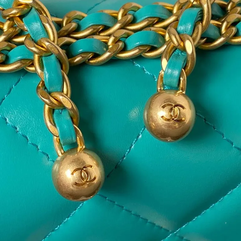 Chanel AS2615 Woc Wallet on Chain with Gold Charm Mini Vintage Calfskin Bag