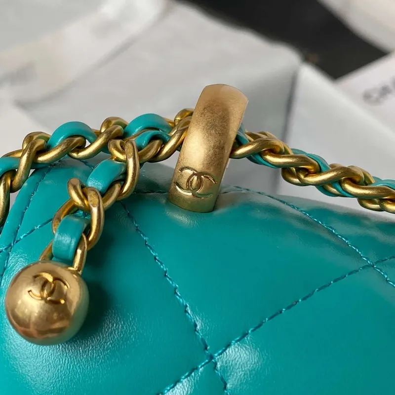 Chanel AS2615 Woc Wallet on Chain with Gold Charm Mini Vintage Calfskin Bag