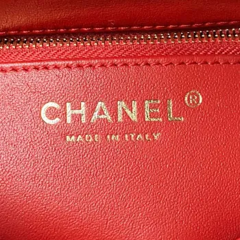 Chanel AS4654 Trendy CC Flap Bag With Top Handle Lambskin & Gold Tone Metal Red