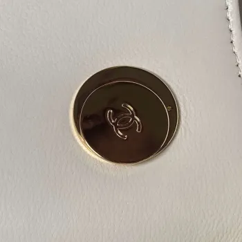 Chanel AS4654 Trendy CC Flap Bag With Top Handle Lambskin & Gold Tone Metal White