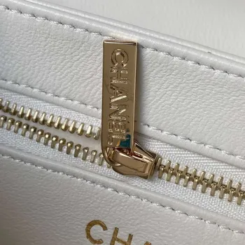 Chanel AS4654 Trendy CC Flap Bag With Top Handle Lambskin & Gold Tone Metal White