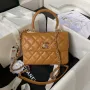 Chanel AS4654 Trendy CC Flap Bag With Top Handle Lambskin & Gold Tone Metal Orange