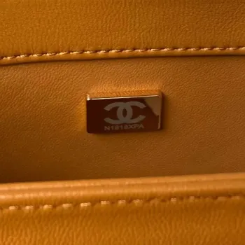 Chanel AS4654 Trendy CC Flap Bag With Top Handle Lambskin & Gold Tone Metal Orange