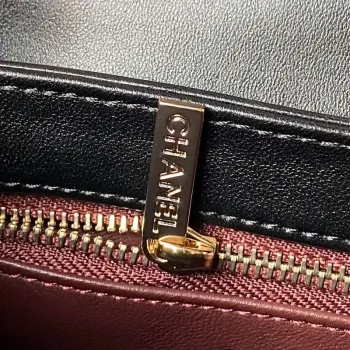 Chanel AS4654 Trendy CC Flap Bag With Top Handle Lambskin & Gold Tone Metal Black