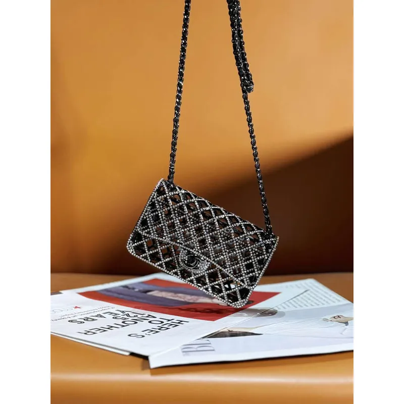 Chanel 24c collector series evening bag White Swarovski rhinestones A88810