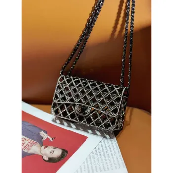 Chanel 24c collector series evening bag White Swarovski rhinestones A88810