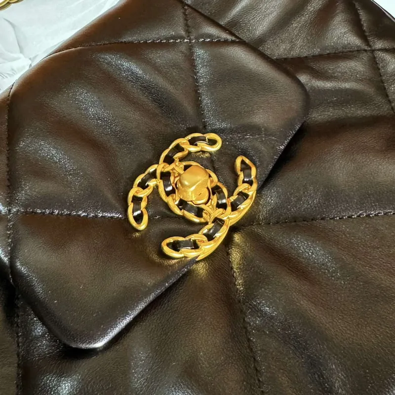 Chanel 24C AS4638 Hobo Bag Lambskin & Gold Tone Metal Black