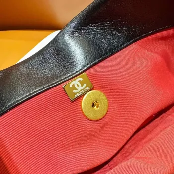 Chanel 24C AS4638 Hobo Bag Lambskin & Gold Tone Metal Black