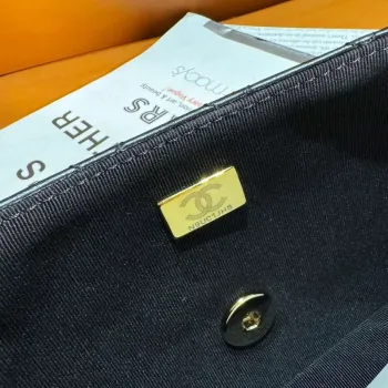 Chanel AS3782 MINI Flap Bag 23P Enamel Gold Tone Metal Black 16cm