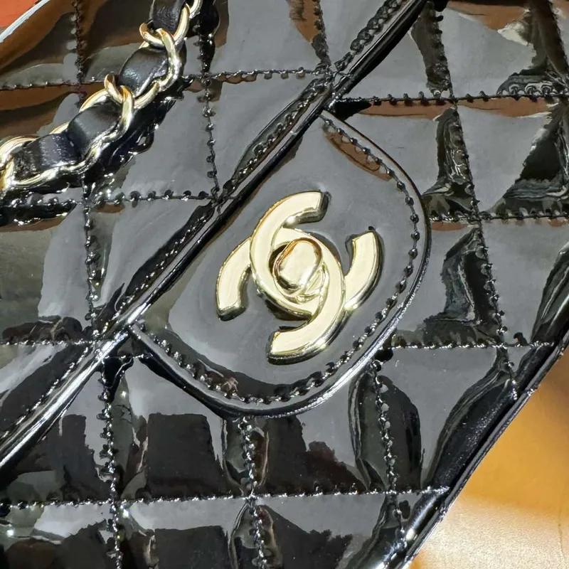 Chanel AS4646 MINI FLAP BAG & STAR COIN PURSE Mirror Calfskin  Metallic Calfskin & Gold Tone Metal Black