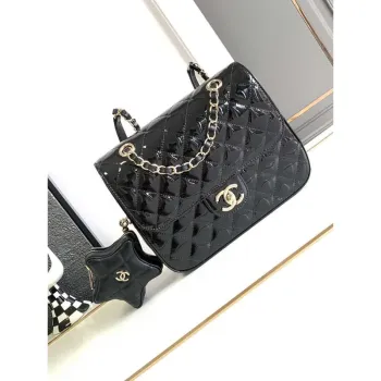 Chanel AS4649 BACKPACK & Star Coin Purse Metallic Calfskin & Gold Tone Metal Black