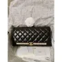 Chanel AS4455 CLUTCH Lambskin Imitation Pearls & Gold Metal Black