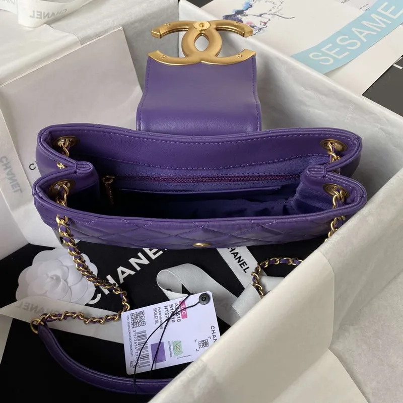 Chanel AS4610 Messenger bag Lambskin Purple