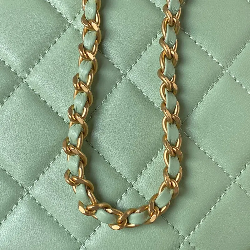 Chanel AS4610 Messenger bag Lambskin Green