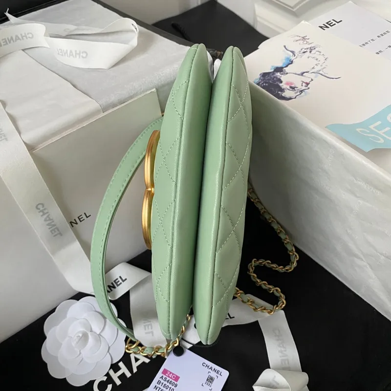 Chanel AS4609 Small Messenger bag Lambskin Green