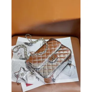 Chanel AS4649 BACKPACK & Star Coin Purse Metallic Calfskin & Gold Tone Metal Silver