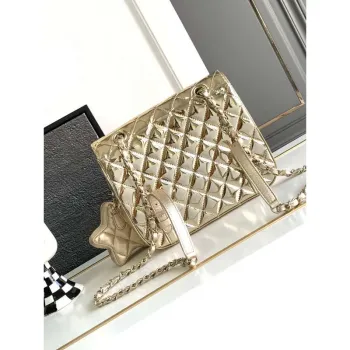 Chanel AS4649 BACKPACK & Star Coin Purse Metallic Calfskin & Gold Tone Metal Light Gold