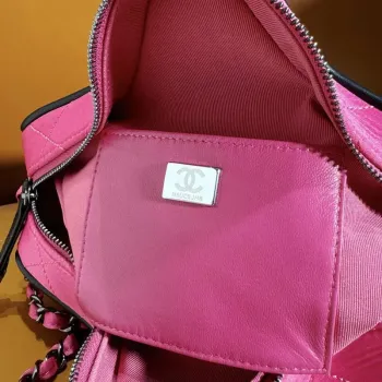 Chanel AS4579 Star Handbag Satin & Black tone metal Rose Pink