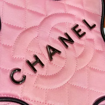 Chanel AS4579 Star Handbag Satin & Black tone metal Pink