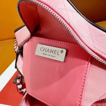 Chanel AS4579 Star Handbag Satin & Black tone metal Pink